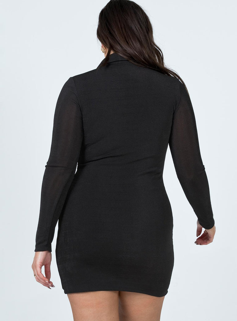 Elody Long Sleeve Mini Dress Black